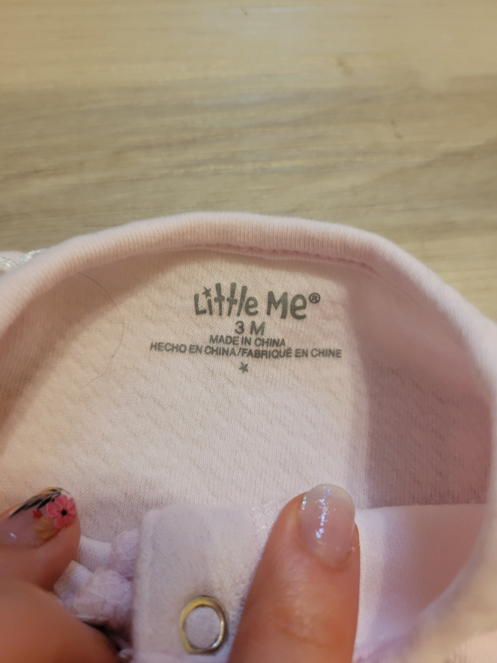 Little Me Vintage Pale Pink Floral Footed One-Piece - Picture 3 of 6
